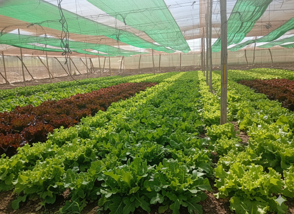 خس رومي في بيوت بلاستيكية الموقع مراكش